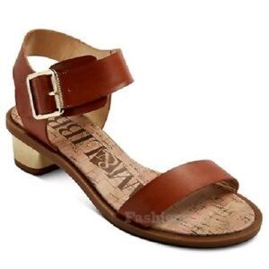 Gold Low Chunky Heel Sandal